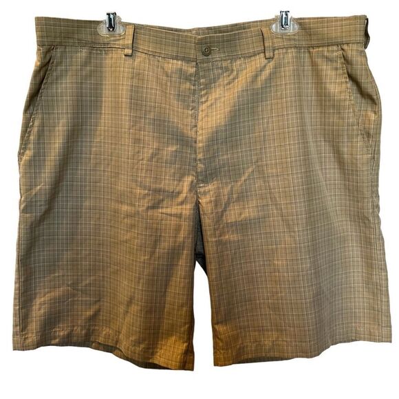 PGA Tour Men's Shorts Tan with cream stripe, Size 38 - Picture 1 of 8